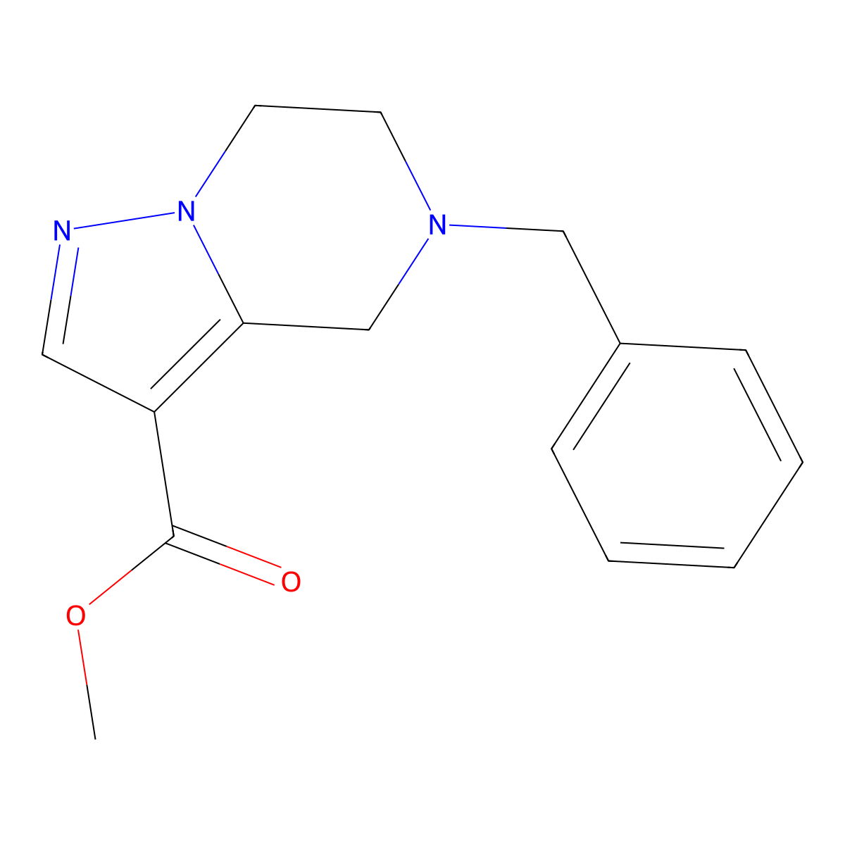 Methyl 5-benzyl-4,5,6,7-tetrahydropyrazolo[1,5-A]pyrazine-3-carboxylate molecular structure, CAS 1393575-68-2