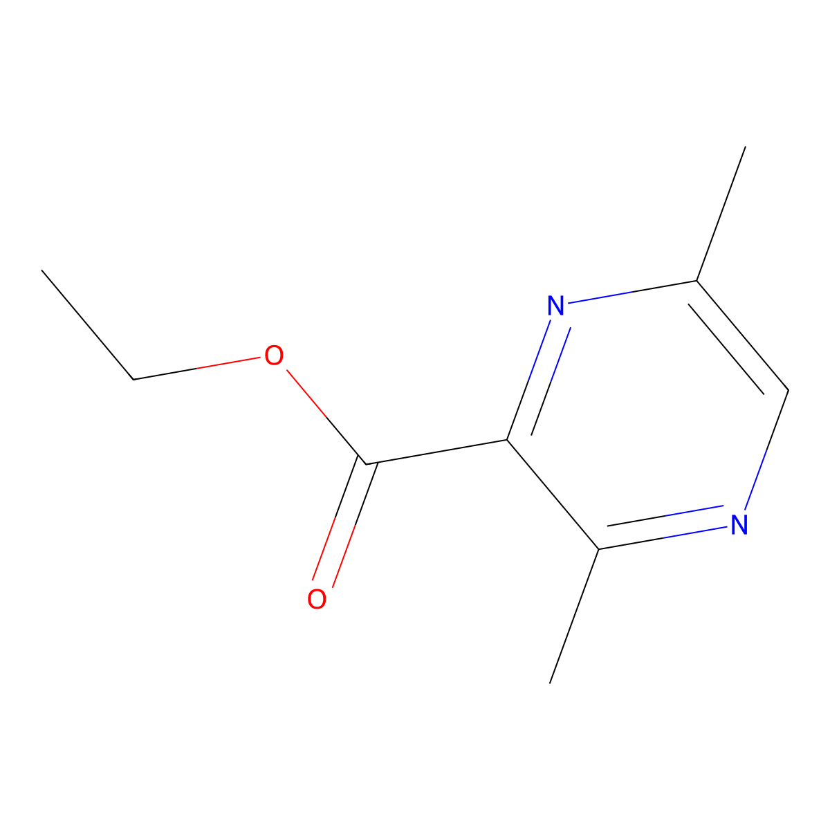 Ethyl 3,6-dimethylpyrazine-2-carboxylate molecular structure, CAS 1393575-70-6