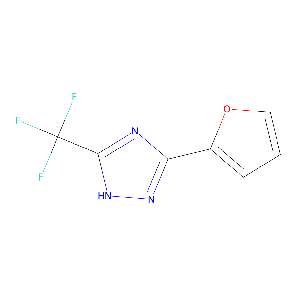 3-(2-Furyl)-5-(trifluoromethyl)-4H-1,2,4-triazole molecular structure, CAS 1393575-72-8