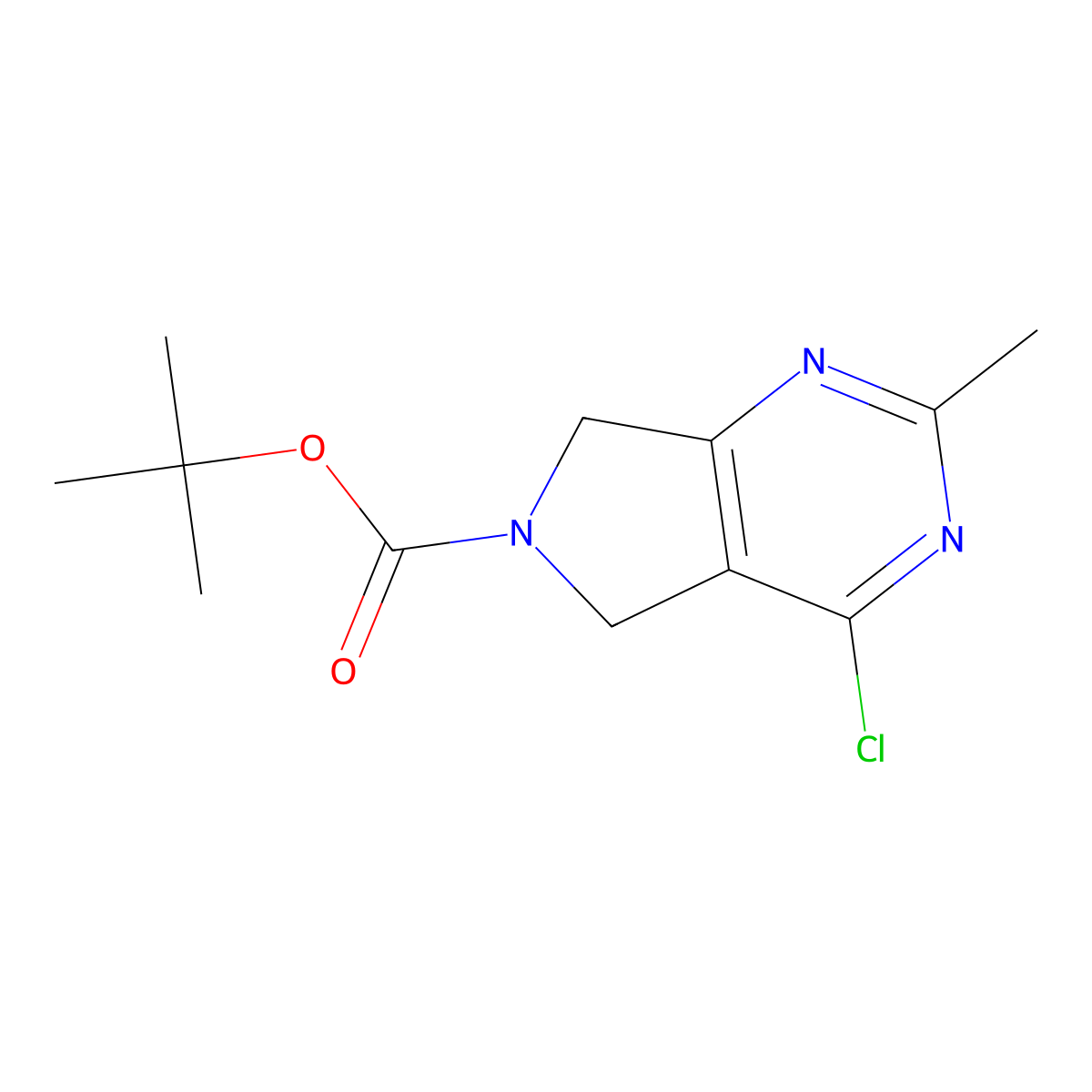 Tert-butyl 4-chloro-2-methyl-5,7-dihydropyrrolo[3,4-d]pyrimidine-6-carboxylate molecular structure, CAS 1393575-79-5