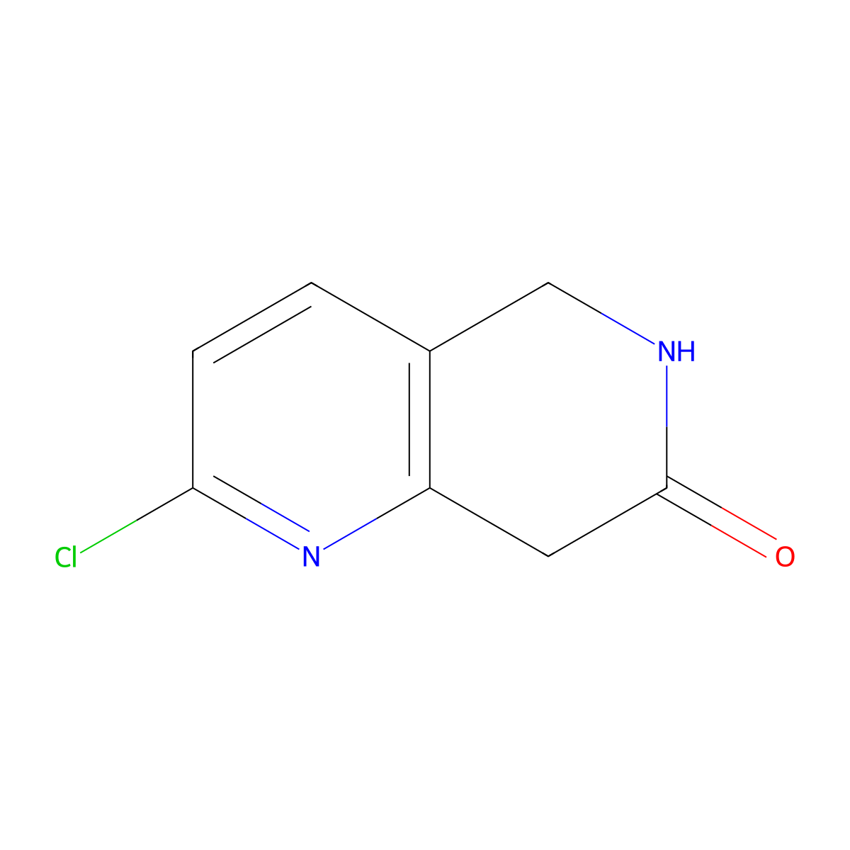 2-Chloro-5,6,7,8-tetrahydro-1,6-naphthyridin-7-one molecular structure, CAS 1393576-06-1