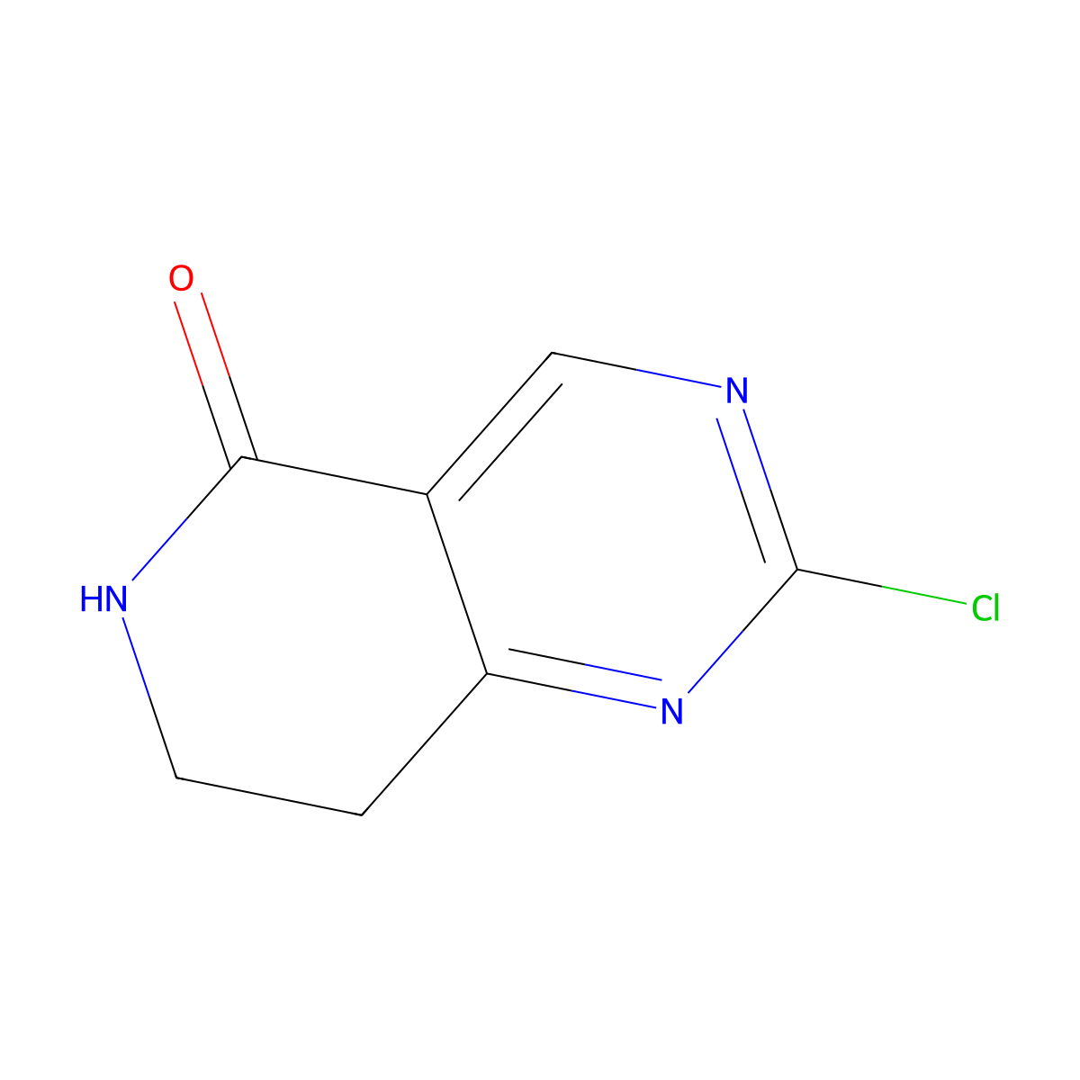 2-Chloro-7,8-dihydropyrido[4,3-D]pyrimidin-5(6H)-one molecular structure, CAS 1393576-20-9