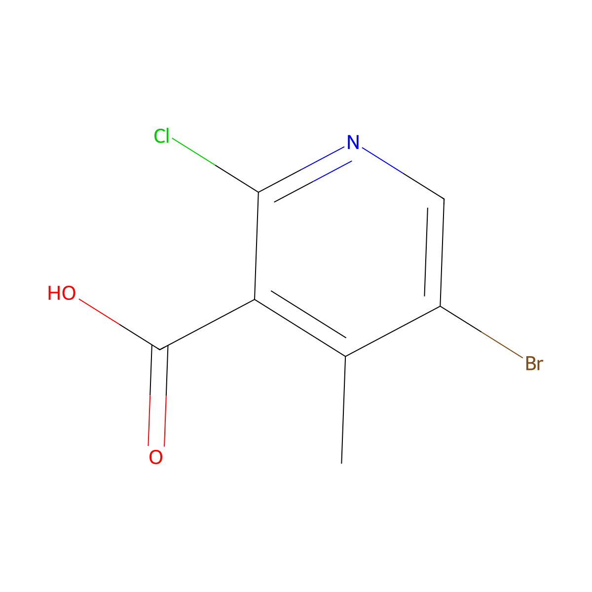 5-Bromo-2-chloro-4-methylnicotinic acid molecular structure, CAS 1393576-22-1