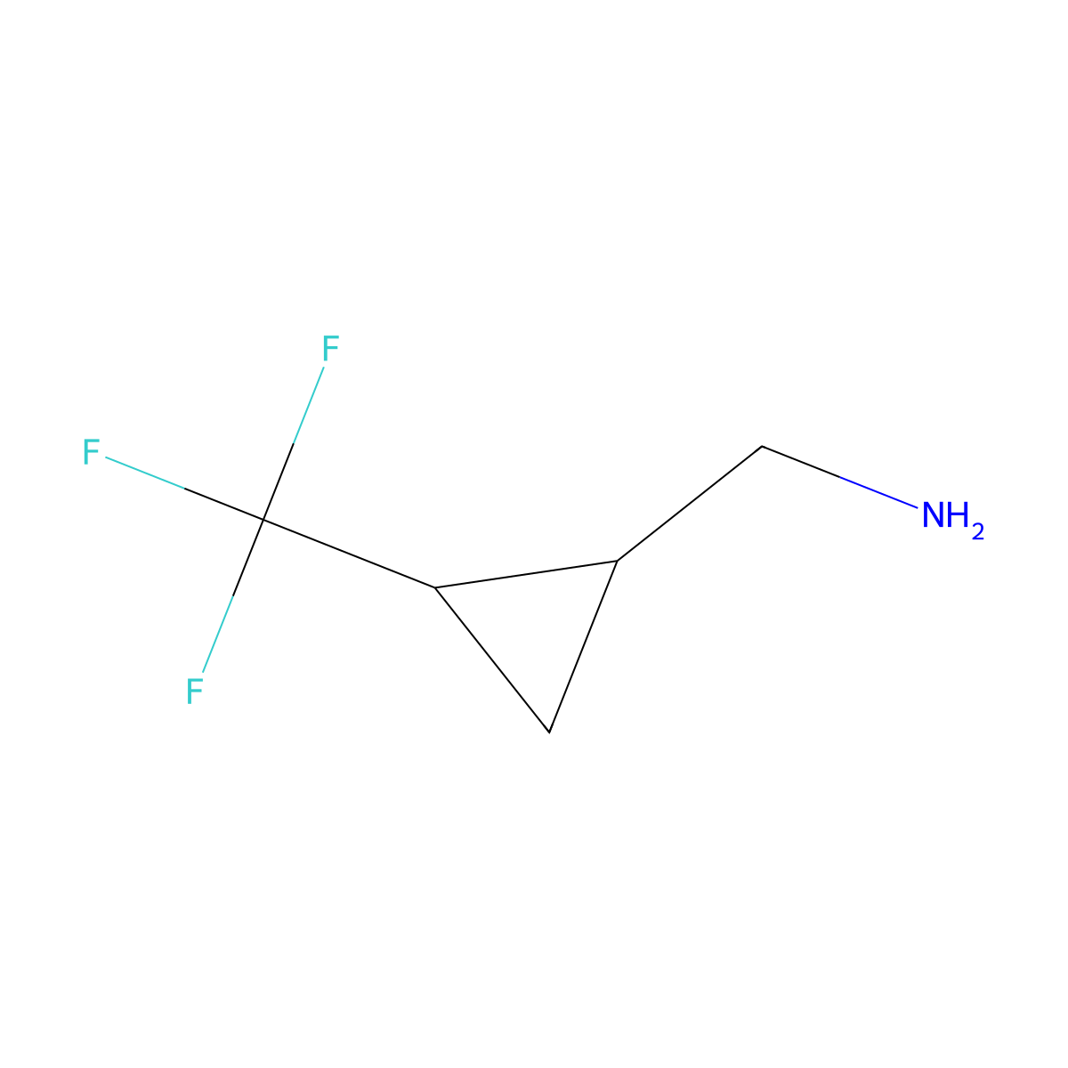 [2-(Trifluoromethyl)cyclopropyl]methanamine molecular structure, CAS 1393576-32-3