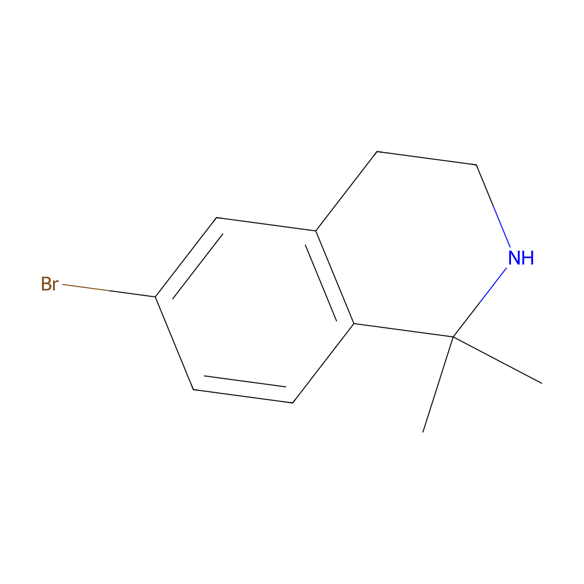 6-Bromo-1,1-dimethyl-1,2,3,4-tetrahydroisoquinoline molecular structure, CAS 1393576-39-0