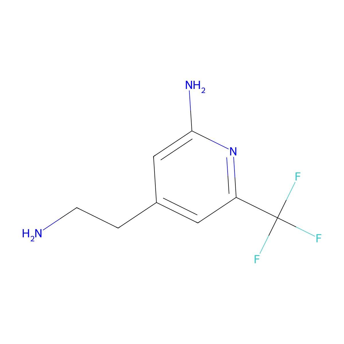 4-(2-Aminoethyl)-6-(trifluoromethyl)pyridin-2-amine molecular structure, CAS 1393576-42-5