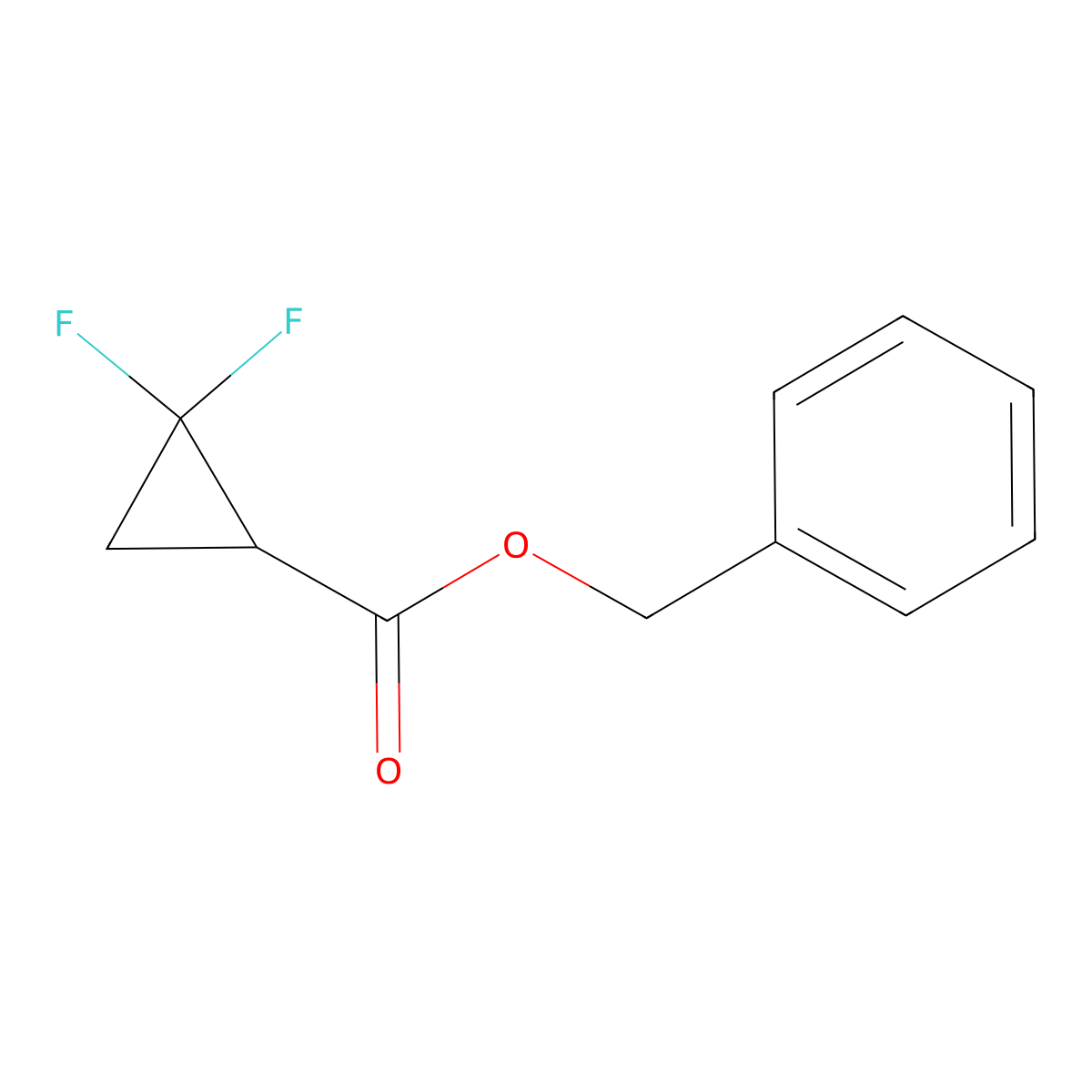 2,2-Difluoro-cyclopropanecarboxylic acid benzyl ester molecular structure, CAS 1393576-46-9
