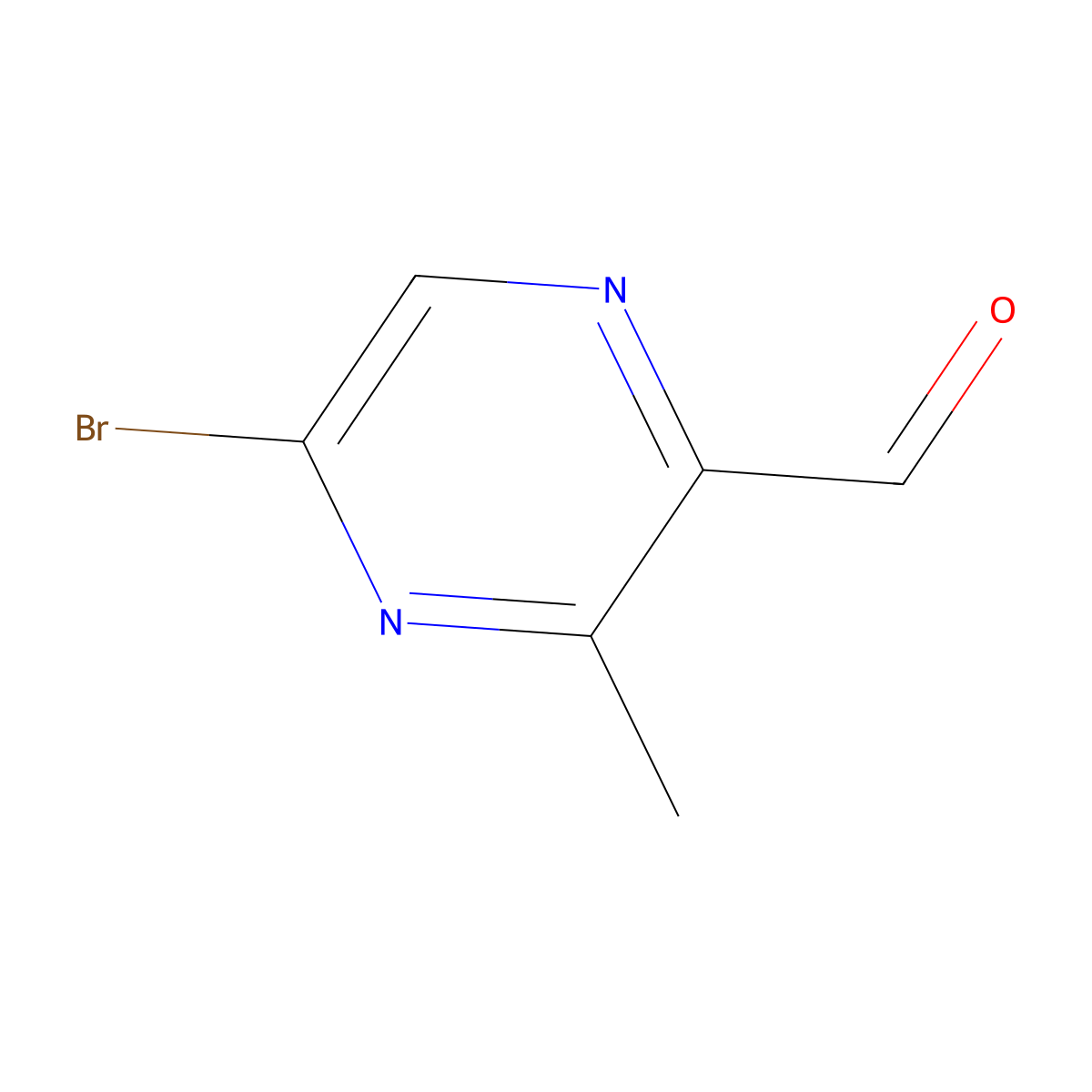 5-Bromo-3-methylpyrazine-2-carbaldehyde molecular structure, CAS 1393576-69-6
