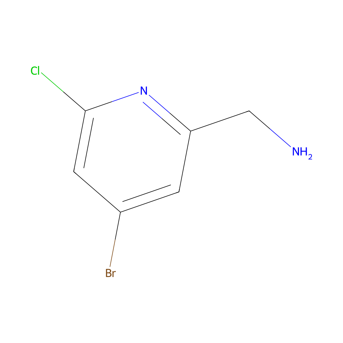 (4-Bromo-6-chloropyridin-2-yl)methanamine molecular structure, CAS 1393577-13-3