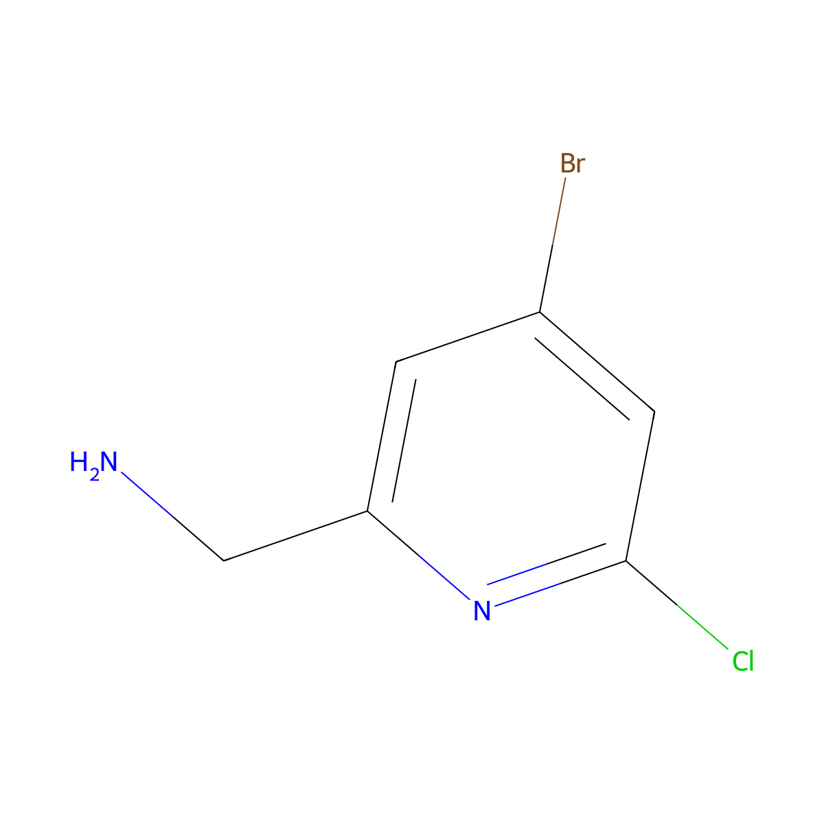 (4-Bromo-6-chloropyridin-2-yl)methanamine molecular structure, CAS 1393577-13-3