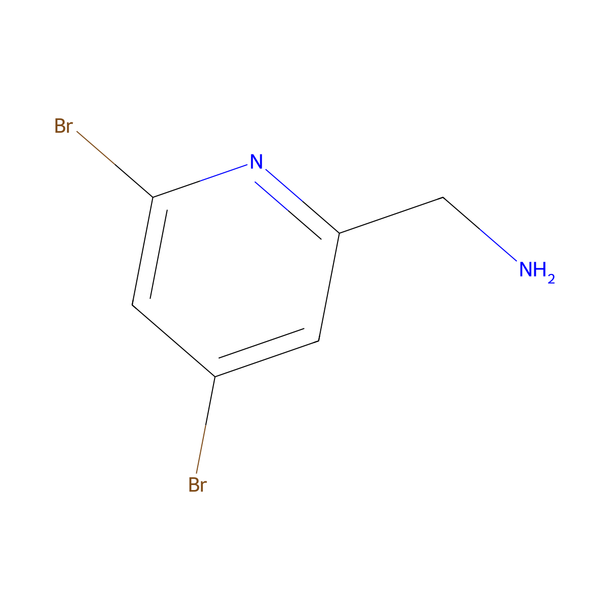 (4,6-Dibromopyridin-2-yl)methanamine molecular structure, CAS 1393577-18-8
