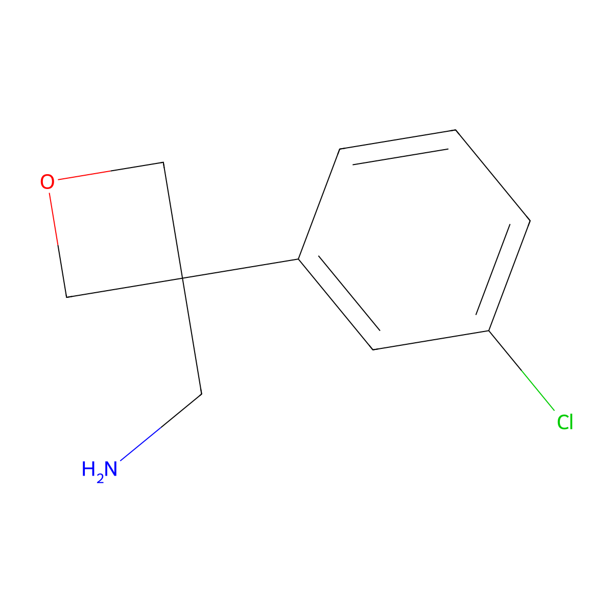 [3-(3-Chlorophenyl)oxetan-3-yl]methanamine molecular structure, CAS 1393583-47-5