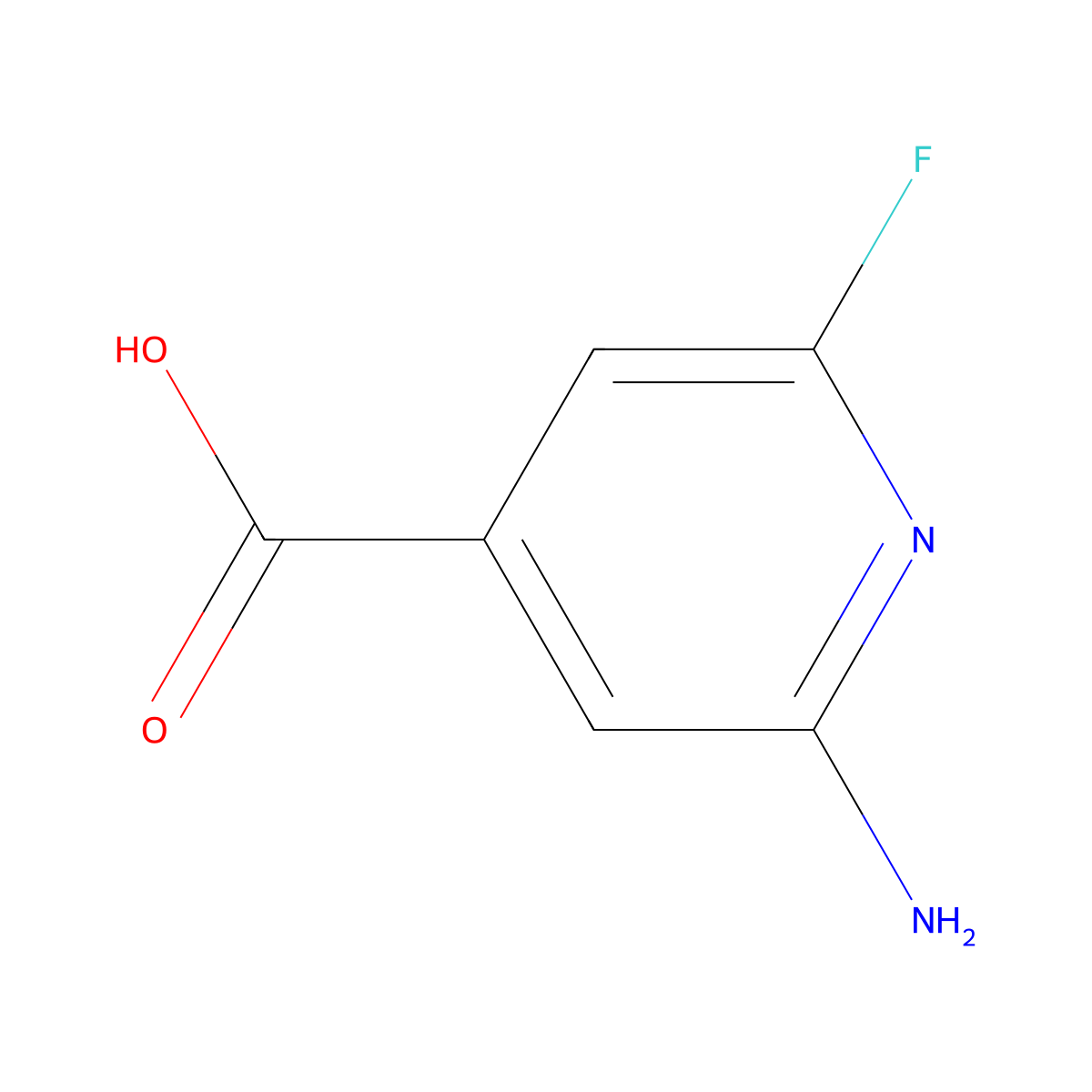 2-Amino-6-fluoroisonicotinic acid molecular structure, CAS 1393583-50-0