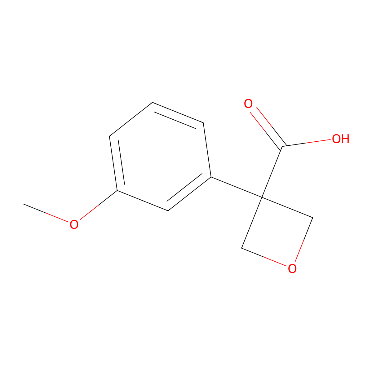 3-(3-Methoxyphenyl)oxetane-3-carboxylic acid molecular structure, CAS 1393583-52-2