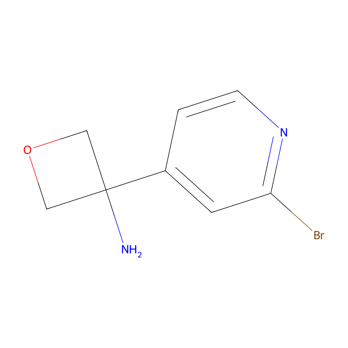 3-(2-Bromopyridin-4-YL)oxetan-3-amine molecular structure, CAS 1393583-68-0