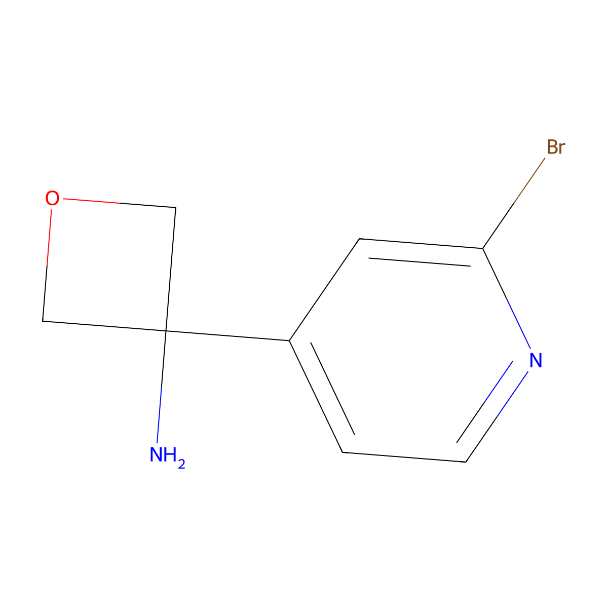 3-(2-Bromopyridin-4-YL)oxetan-3-amine molecular structure, CAS 1393583-68-0