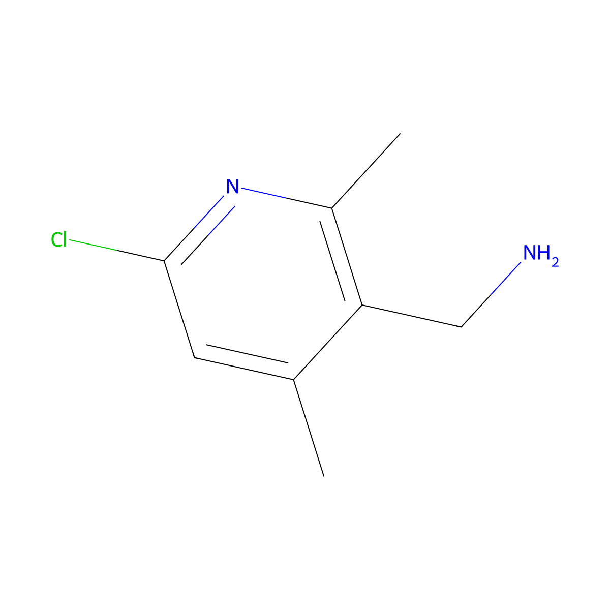 3-Pyridinemethanamine, 6-chloro-2,4-dimethyl- molecular structure, CAS 1393583-74-8