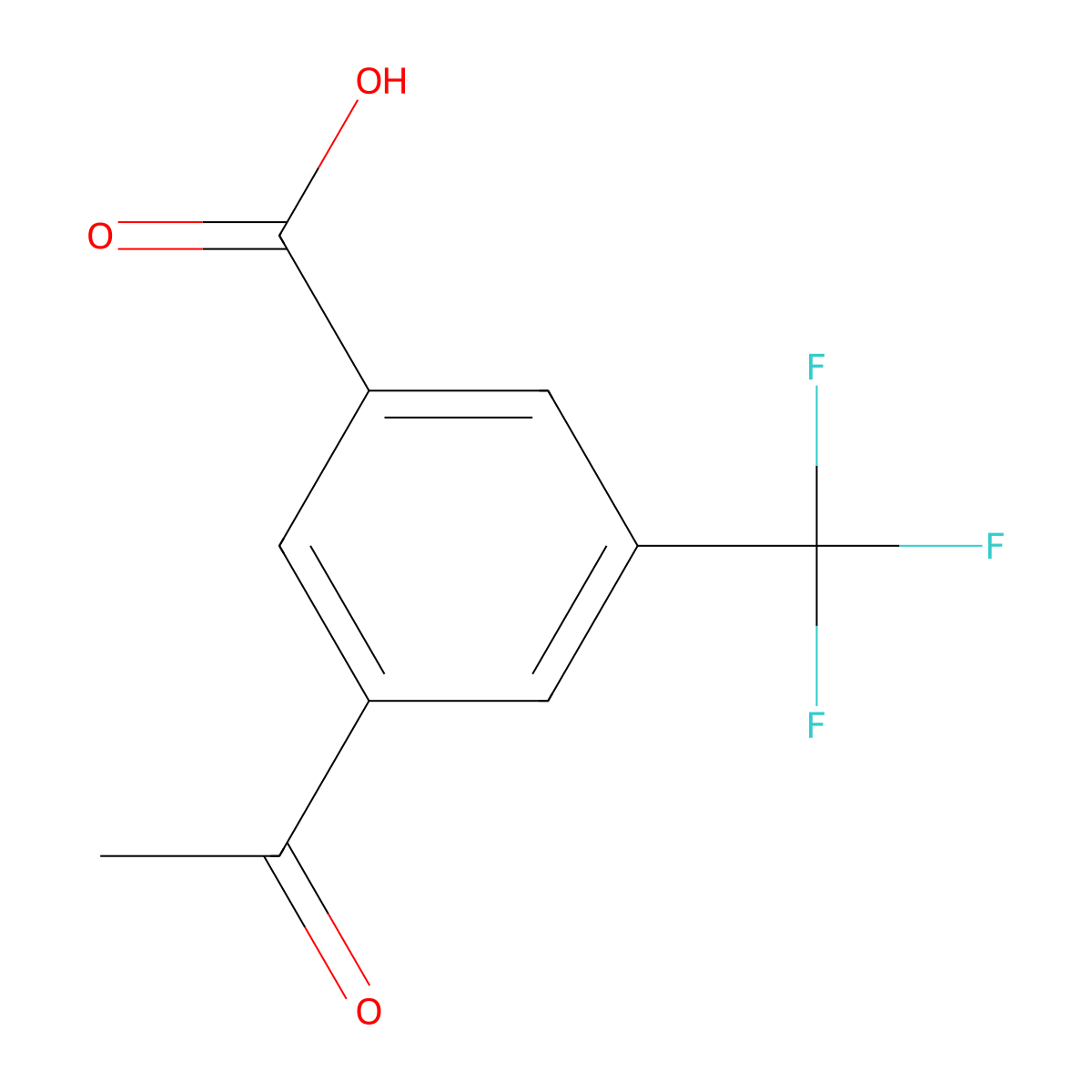 3-Acetyl-5-(trifluoromethyl)benzoic acid molecular structure, CAS 1393583-81-7