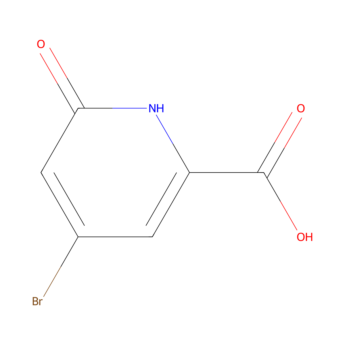 4-Bromo-6-hydroxypyridine-2-carboxylic acid molecular structure, CAS 1393584-42-3