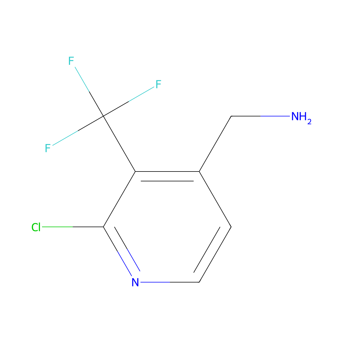 (2-Chloro-3-(trifluoromethyl)pyridin-4-yl)methanamine molecular structure, CAS 1393584-79-6