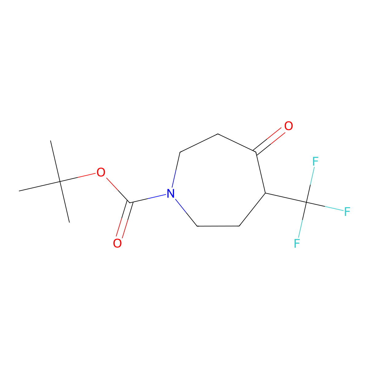 Tert-butyl 4-oxo-5-(trifluoromethyl)azepane-1-carboxylate molecular structure, CAS 1393584-90-1