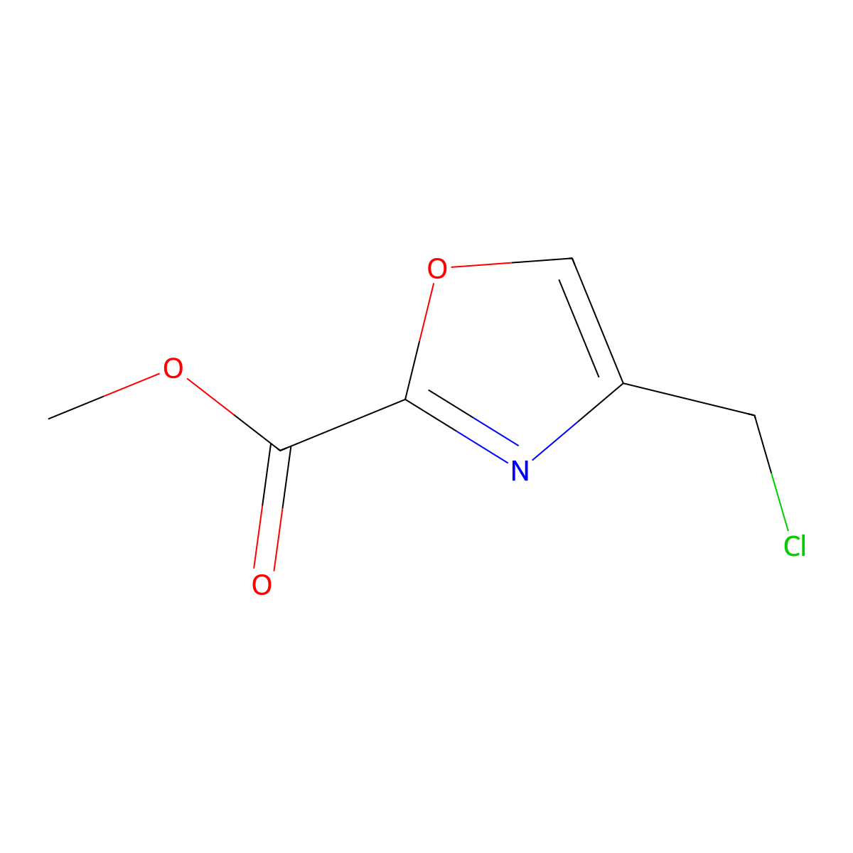 Methyl 4-(chloromethyl)-1,3-oxazole-2-carboxylate molecular structure, CAS 1393584-98-9