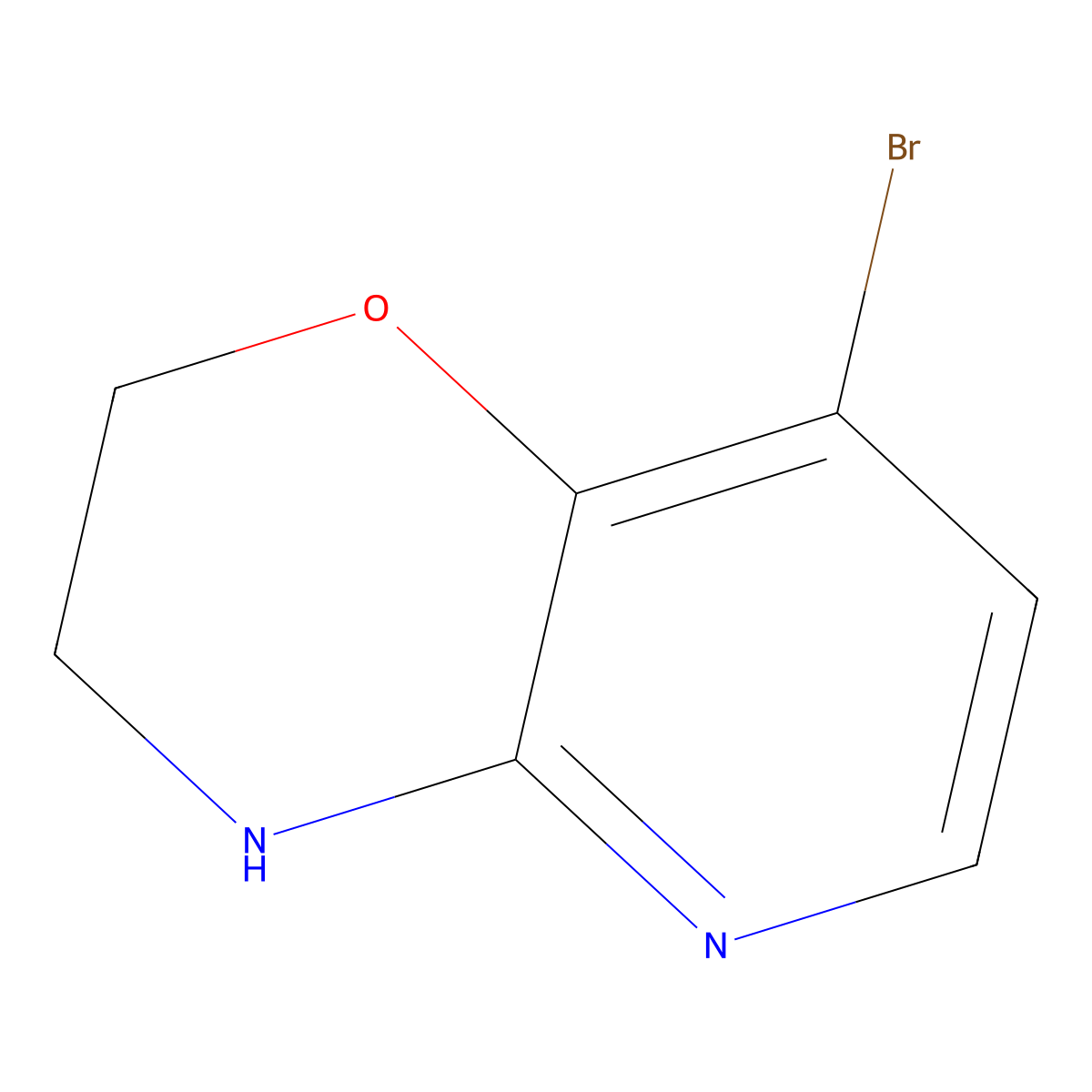 8-Bromo-3,4-dihydro-2H-pyrido[3,2-B][1,4]oxazine molecular structure, CAS 1393585-17-5