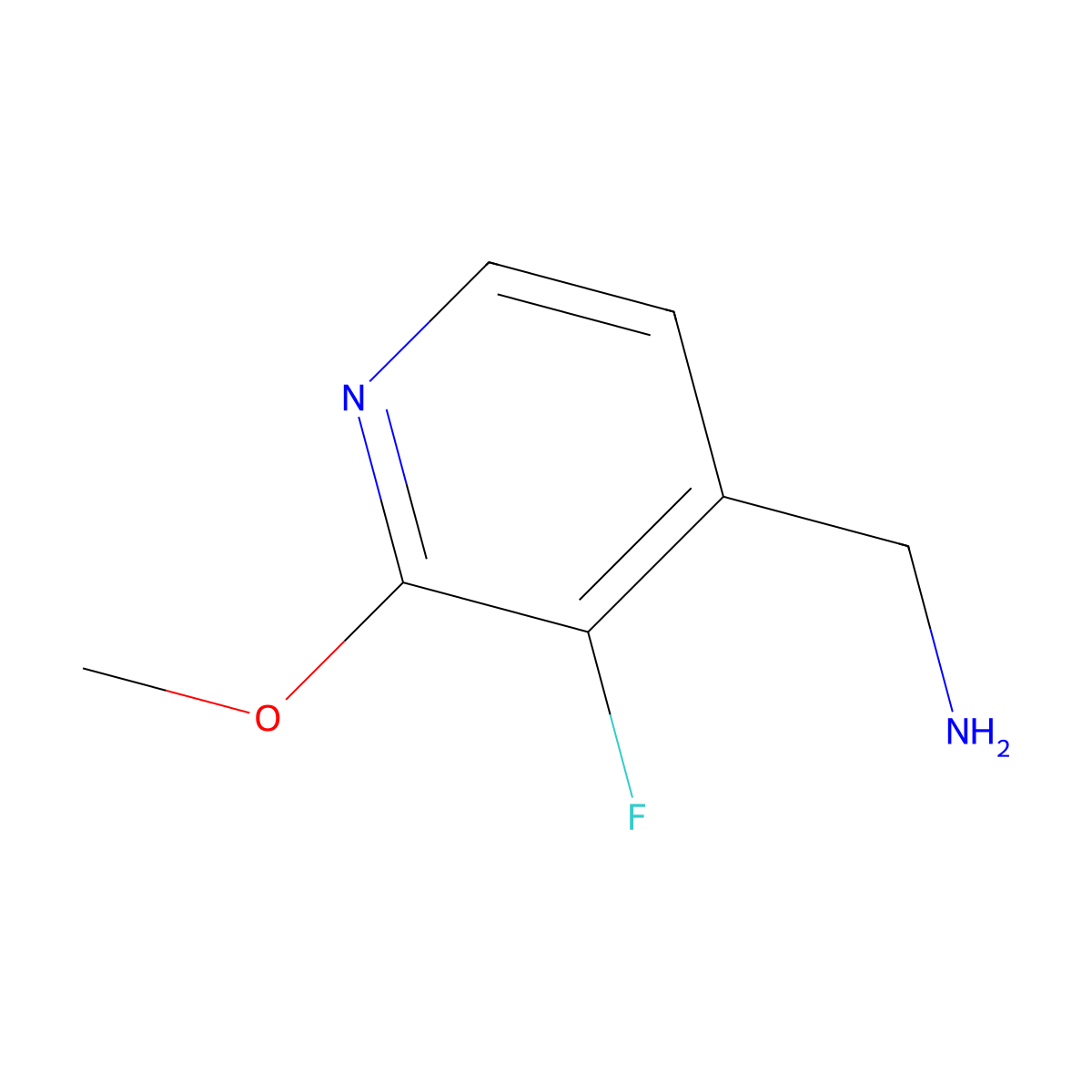 (3-Fluoro-2-methoxypyridin-4-yl)methanamine molecular structure, CAS 1393585-19-7