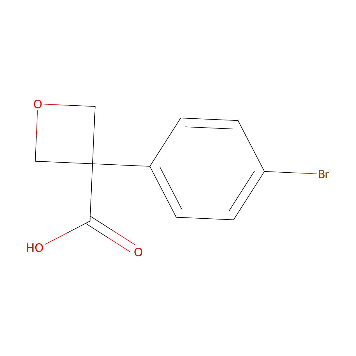 3-(4-Bromophenyl)oxetane-3-carboxylic acid molecular structure, CAS 1393585-20-0