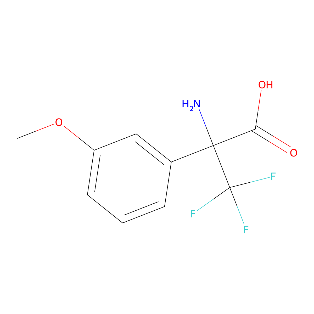 2-Amino-3,3,3-trifluoro-2-(3-methoxyphenyl)propanoic acid molecular structure, CAS 1393585-33-5