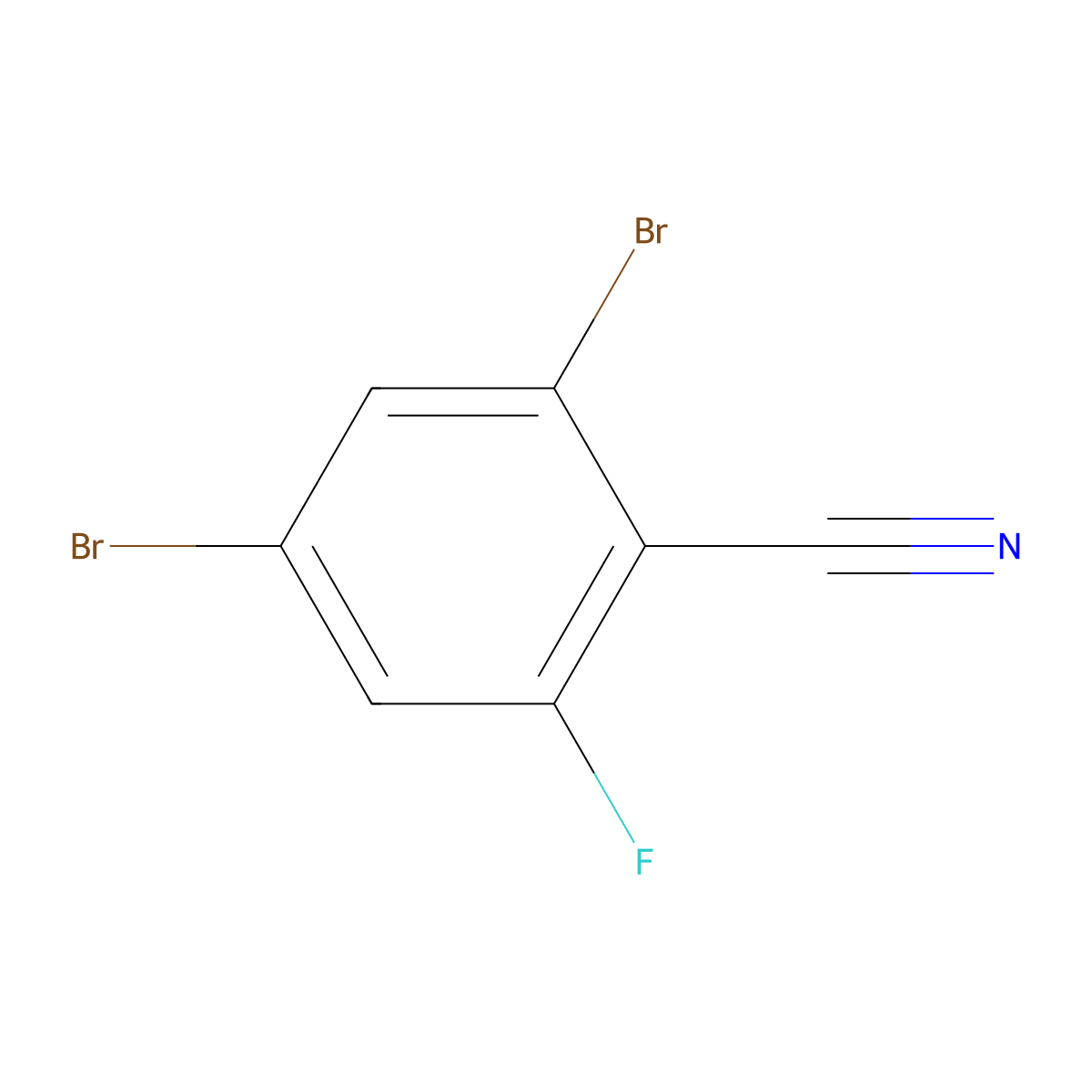 2,4-Dibromo-6-fluorobenzonitrile molecular structure, CAS 1393585-66-4
