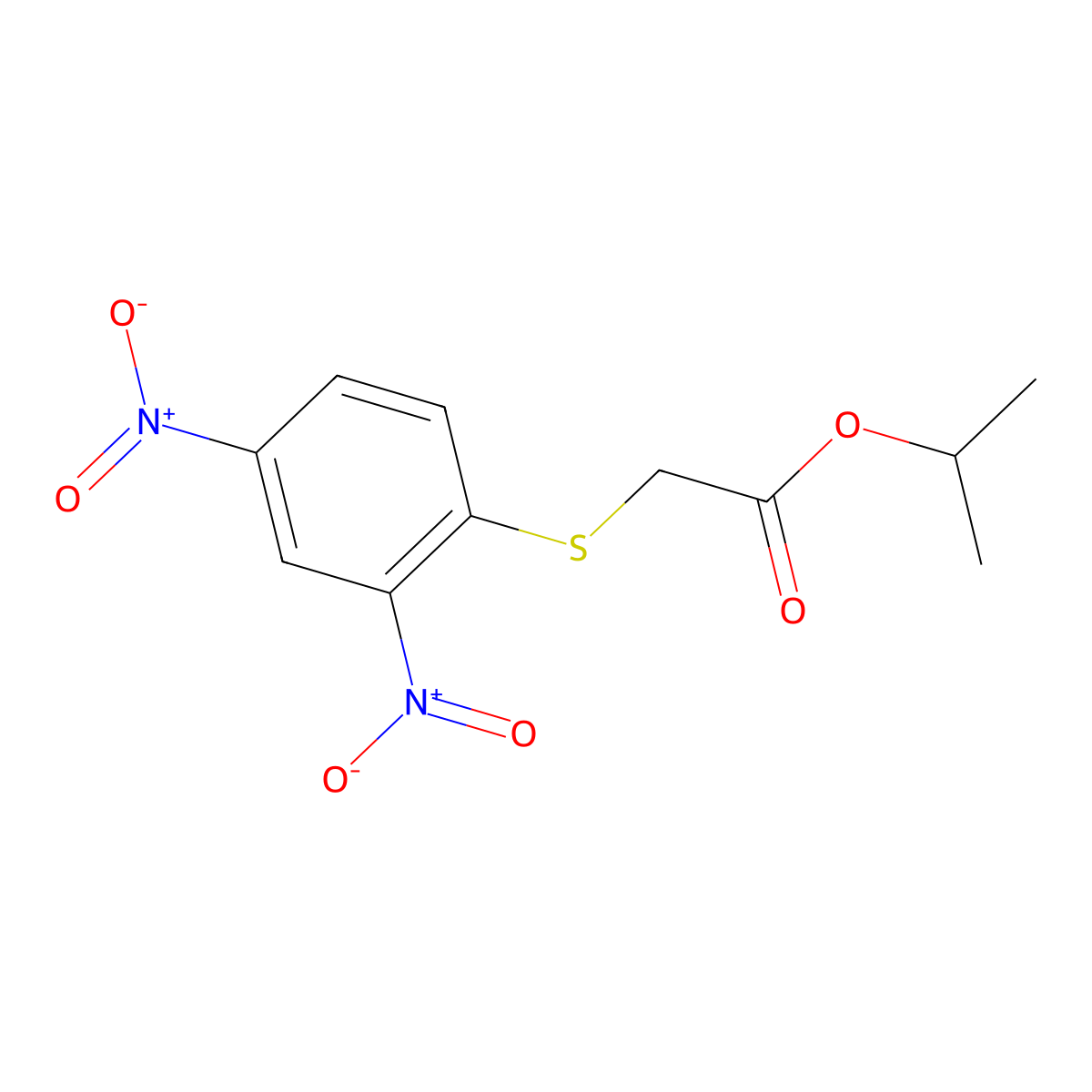 Acetic acid, ((2,4-dinitrophenyl)thio)-, 1-methylethyl ester molecular structure, CAS 139359-11-8