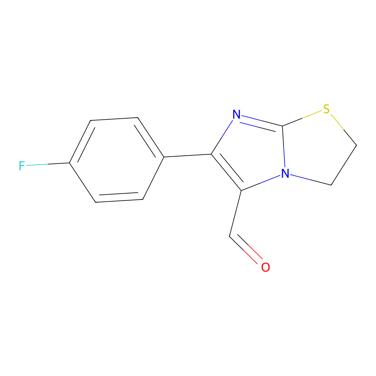 6-(4-Fluorophenyl)-2,3-dihydroimidazo[2,1-b]thiazole-5-carbaldehyde molecular structure, CAS 139359-82-3