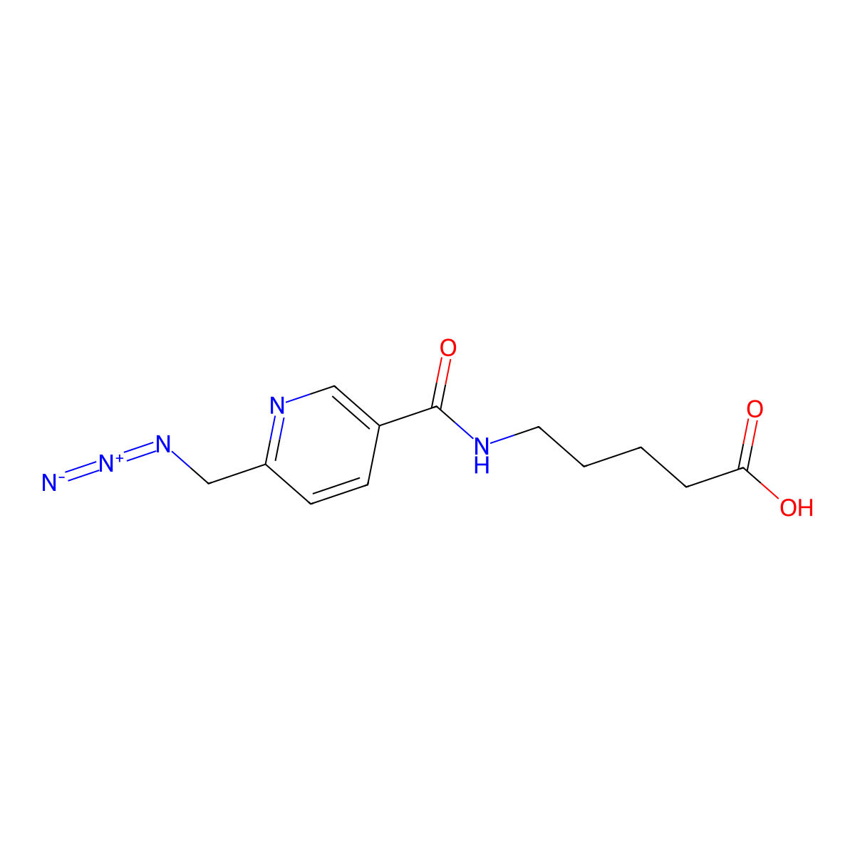 5-(6-(Azidomethyl)nicotinamido)pentanoic acid molecular structure, CAS 1393590-53-8