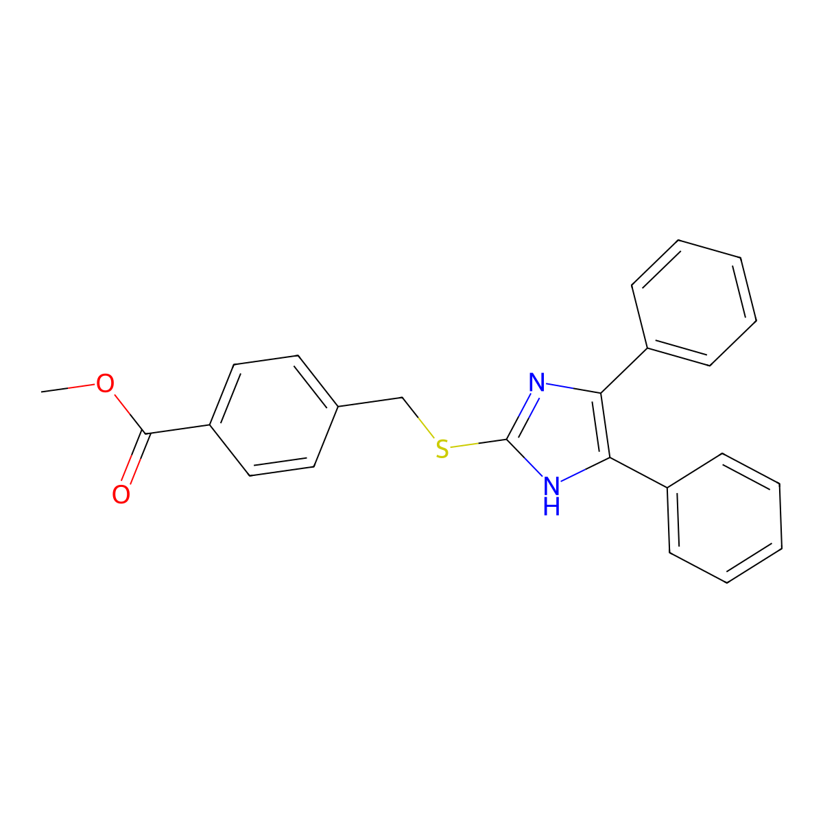 Methyl 4-{[(4,5-diphenyl-1H-imidazol-2-YL)sulfanyl]methyl}benzoate molecular structure, CAS 1393592-13-6
