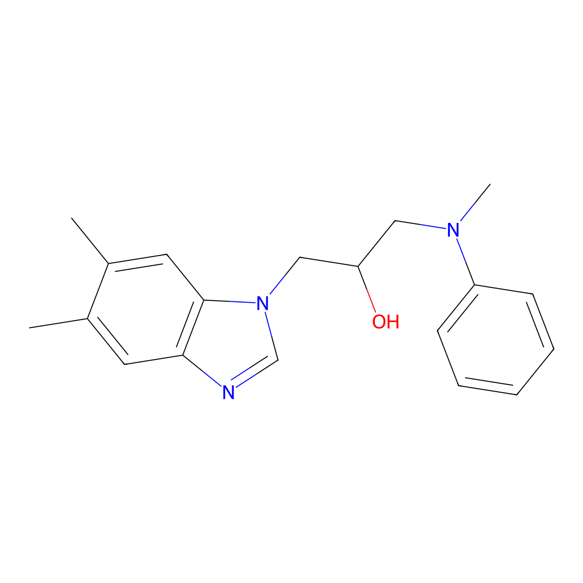 1-(5,6-dimethyl-1H-benzimidazol-1-yl)-3-[methyl(phenyl)amino]propan-2-ol molecular structure, CAS 1393592-52-3