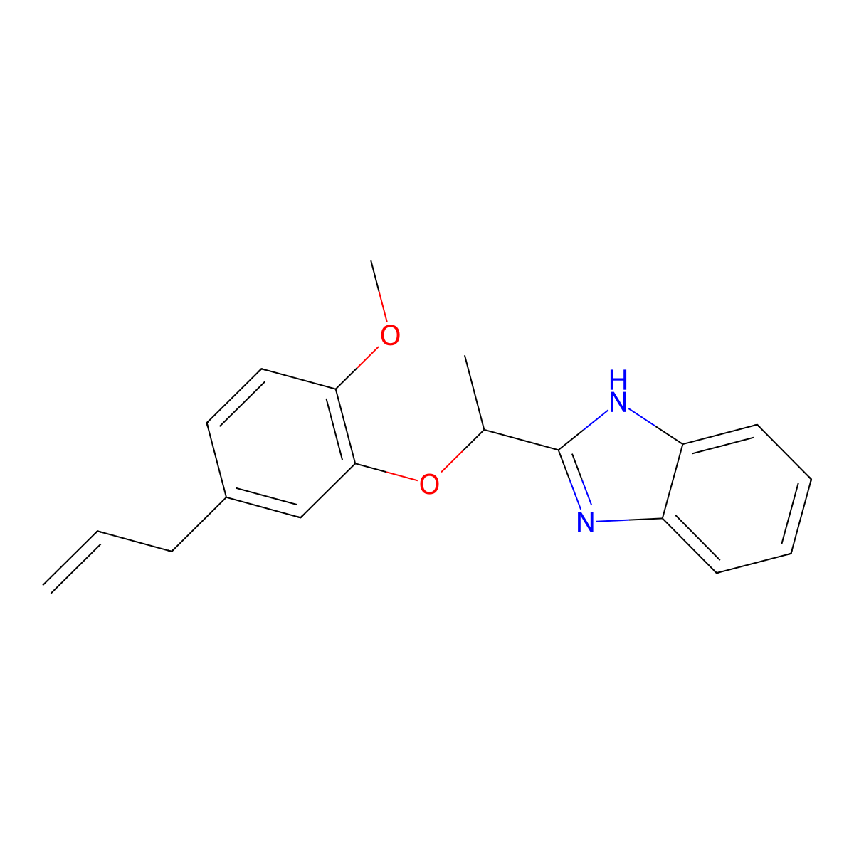 2-(1-(5-allyl-2-methoxyphenoxy)ethyl)-1H-benzo[d]imidazole molecular structure, CAS 1393594-51-8
