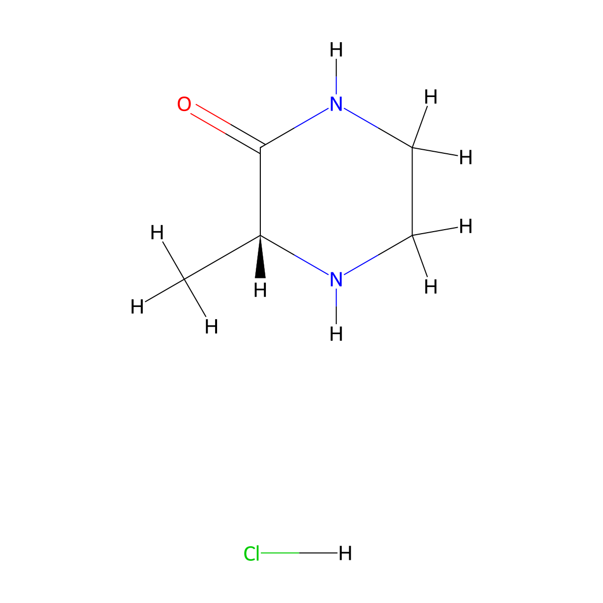 (R)-3-Methylpiperazin-2-one hydrochloride molecular structure, CAS 1393597-78-8