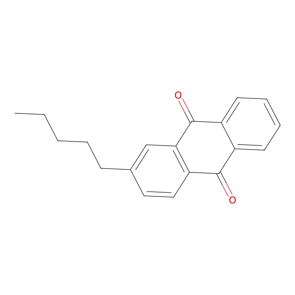 9,10-Anthracenedione, 2-pentyl- molecular structure, CAS 13936-21-5