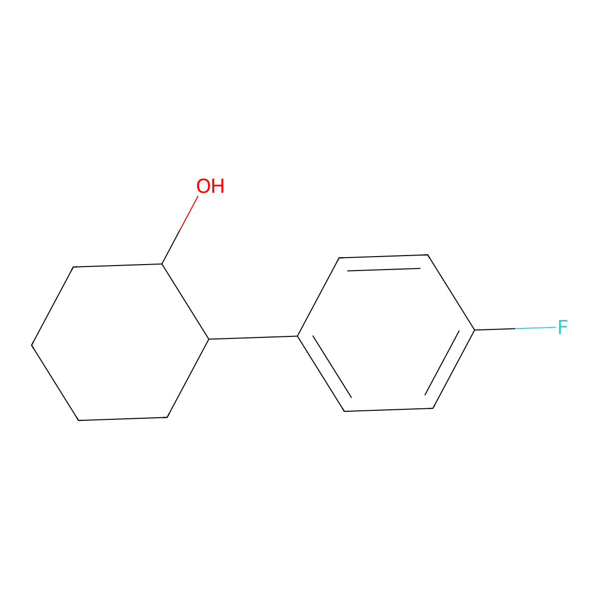 Cyclohexanol, 2-(4-fluorophenyl)-, (1R,2S)-rel- molecular structure, CAS 139360-19-3