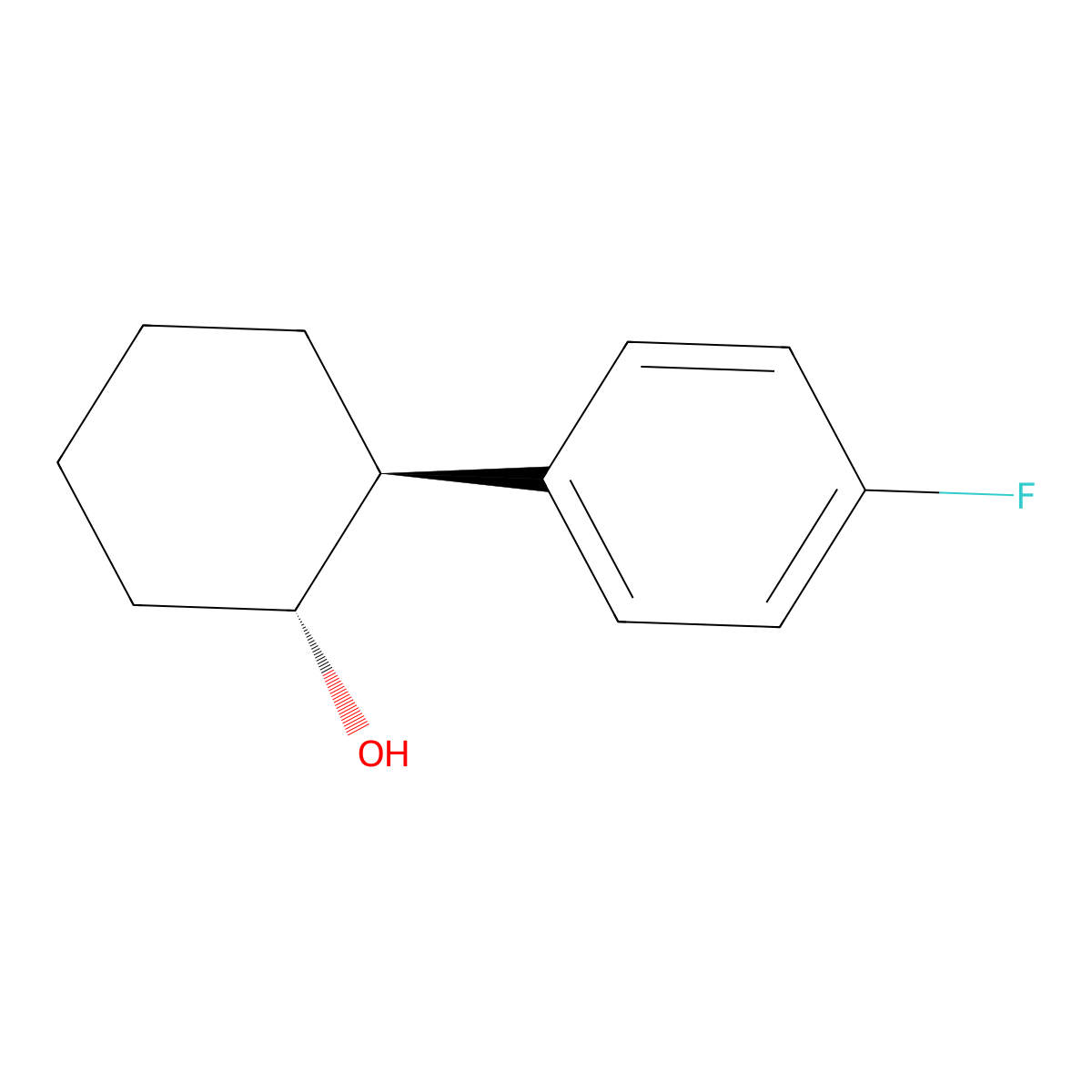 Cyclohexanol, 2-(4-fluorophenyl)-, (1R,2S)-rel- molecular structure, CAS 139360-19-3
