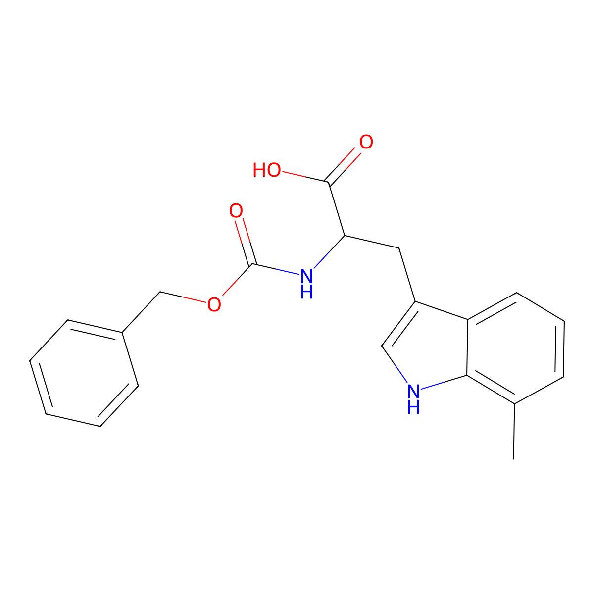 2-{[(benzyloxy)carbonyl]amino}-3-(7-methyl-1H-indol-3-yl)propanoic acid molecular structure, CAS 1393602-79-3