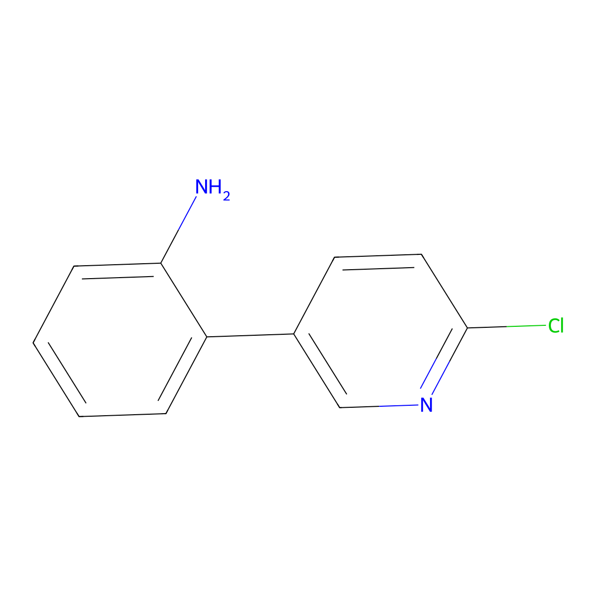 2-(6-Chloro-3-pyridinyl)benzenamine molecular structure, CAS 1393607-01-6