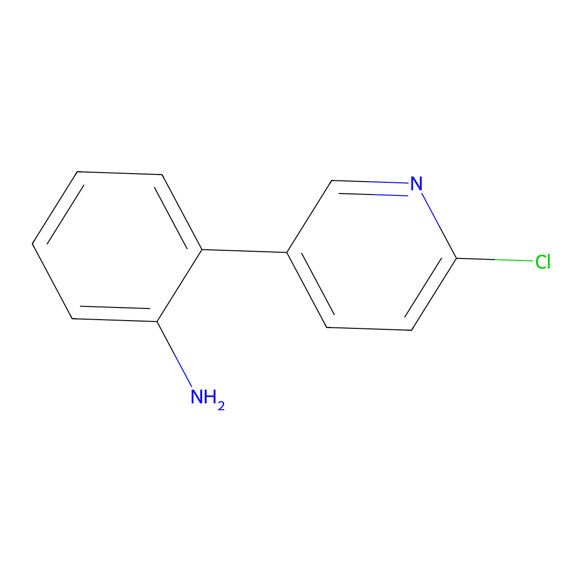 2-(6-Chloro-3-pyridinyl)benzenamine molecular structure, CAS 1393607-01-6
