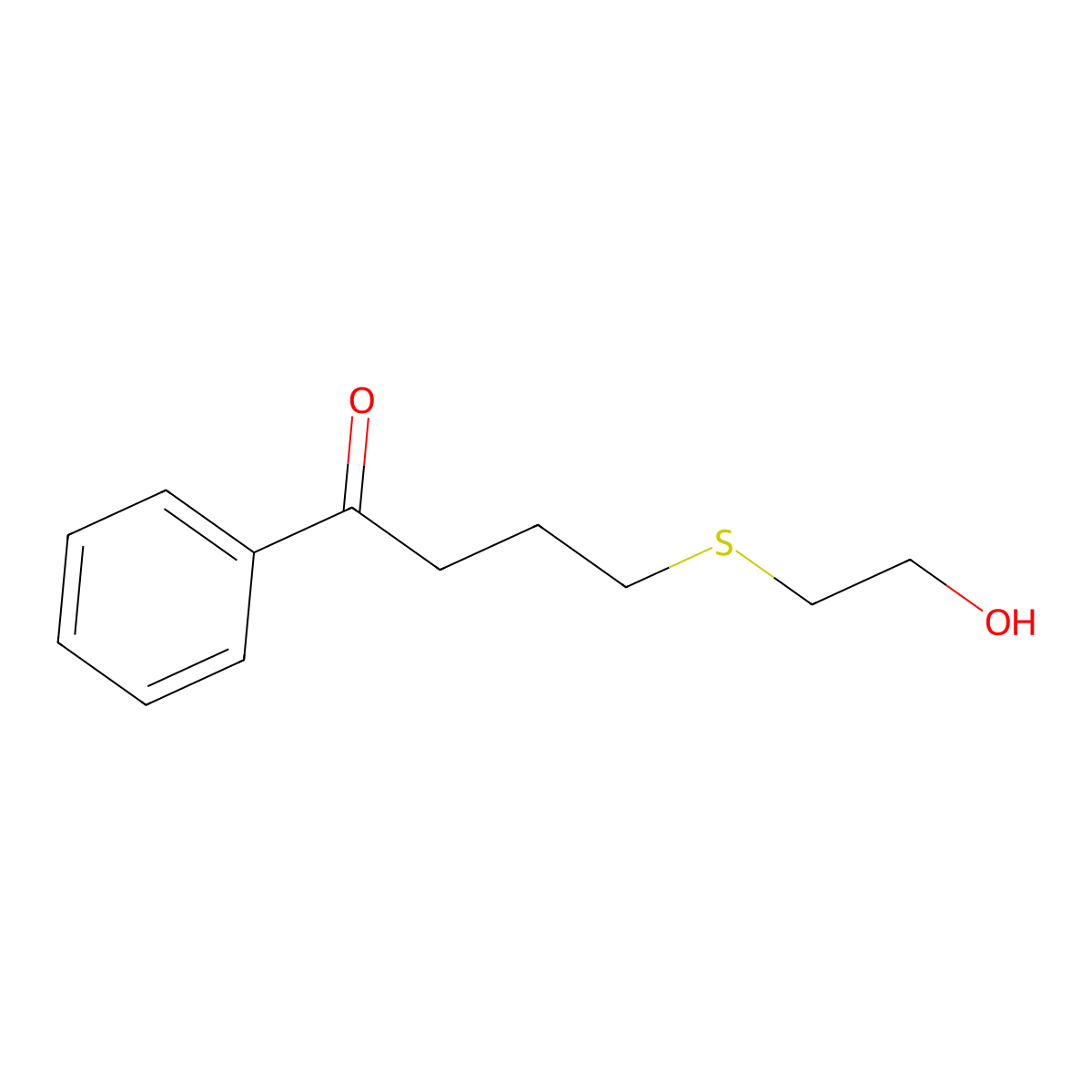 4-((2-Hydroxyethyl)thio)-1-phenylbutan-1-one molecular structure, CAS 139362-34-8