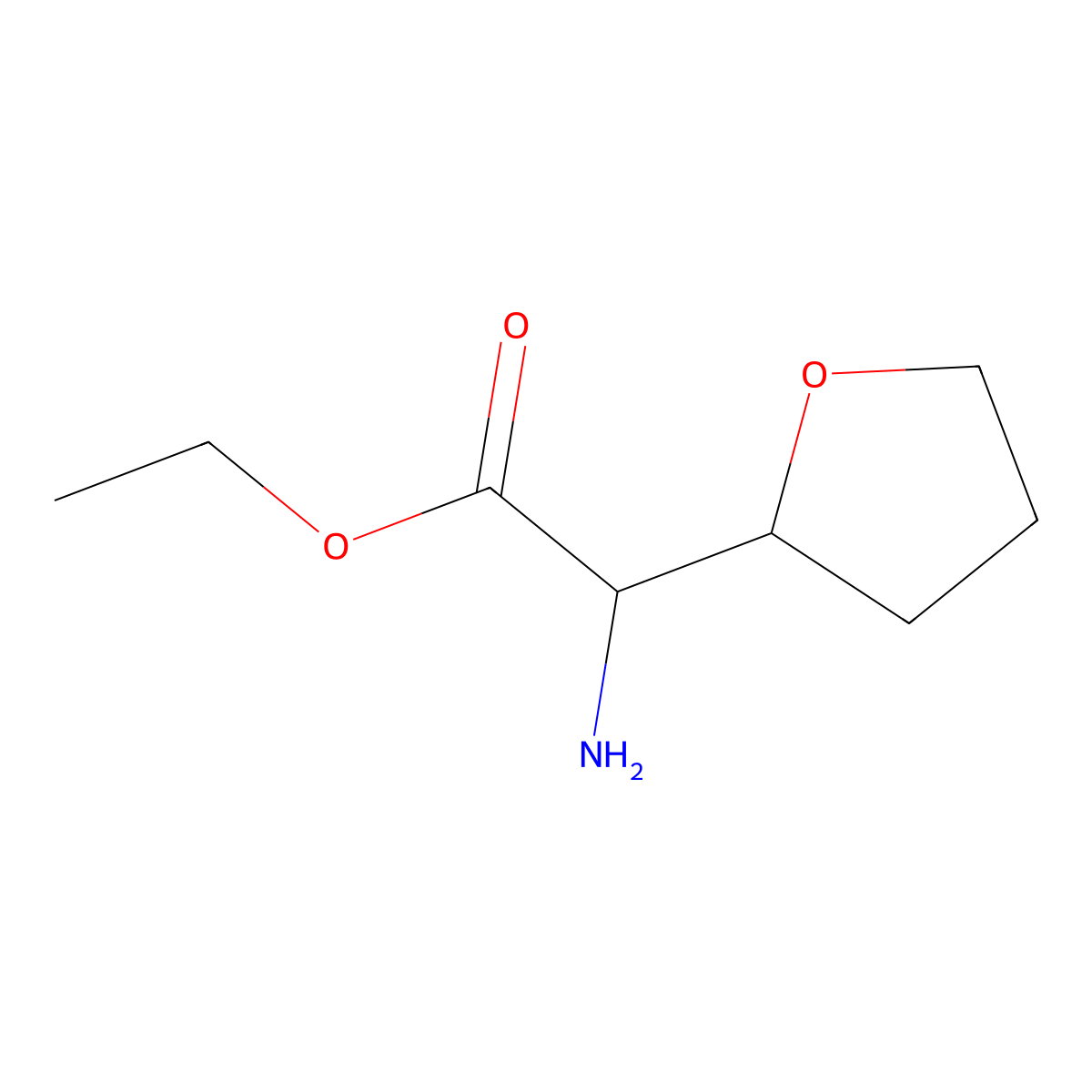 Ethyl 2-amino-2-(oxolan-2-yl)acetate molecular structure, CAS 1393637-61-0