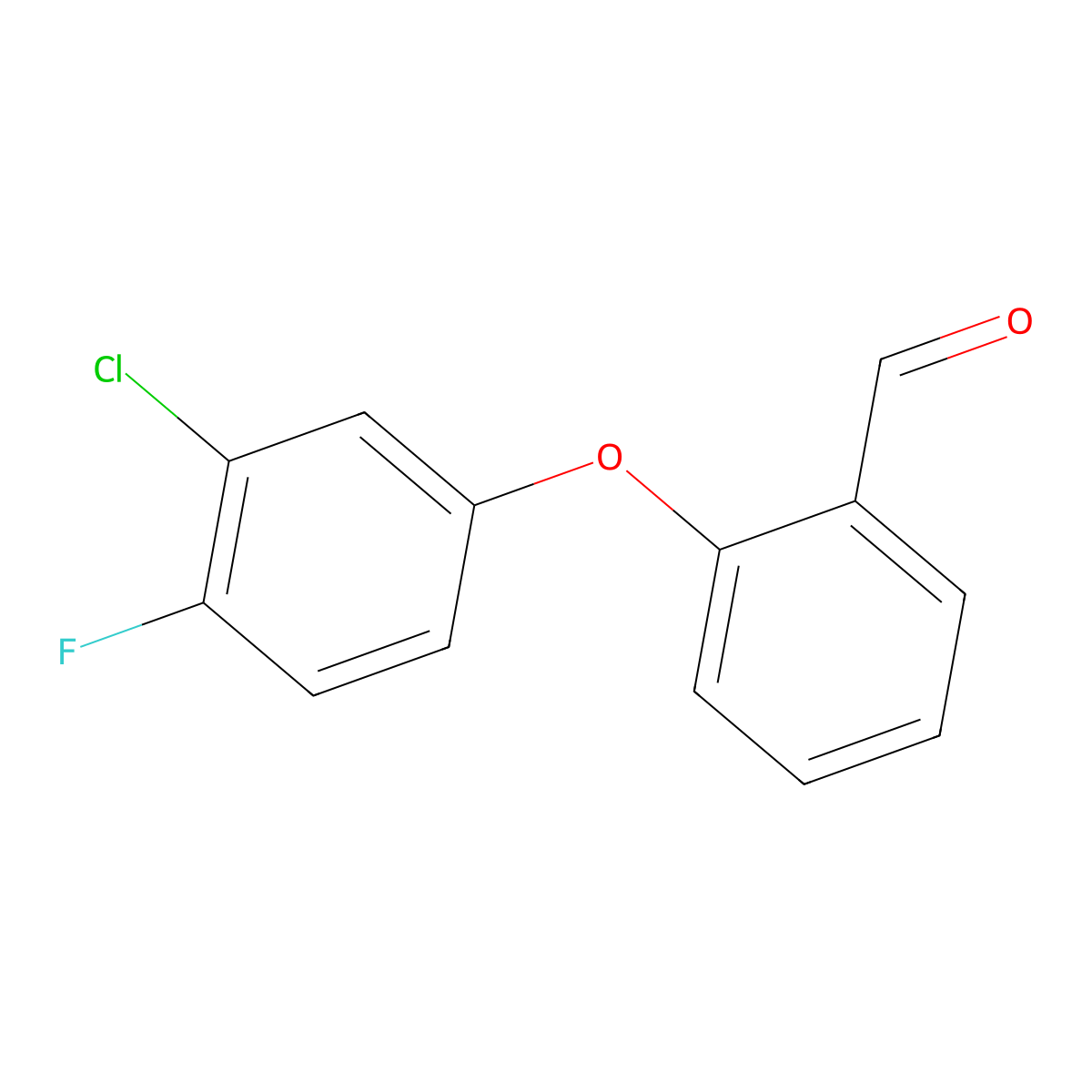 2-(3-Chloro-4-fluorophenoxy)benzaldehyde molecular structure, CAS 1393639-31-0