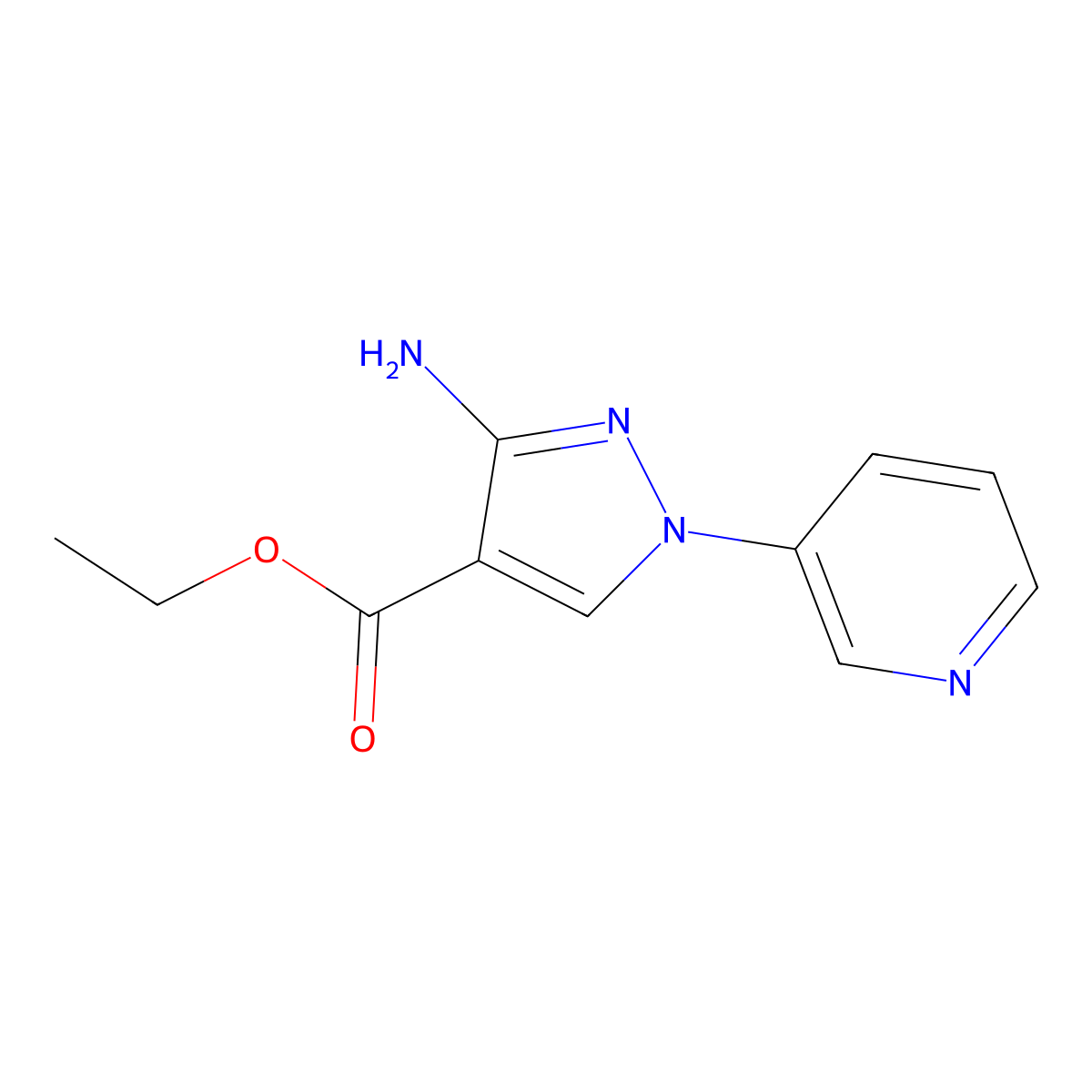 ethyl 3-amino-1-(pyridin-3-yl)-1H-pyrazole-4-carboxylate molecular structure, CAS 1393667-93-0