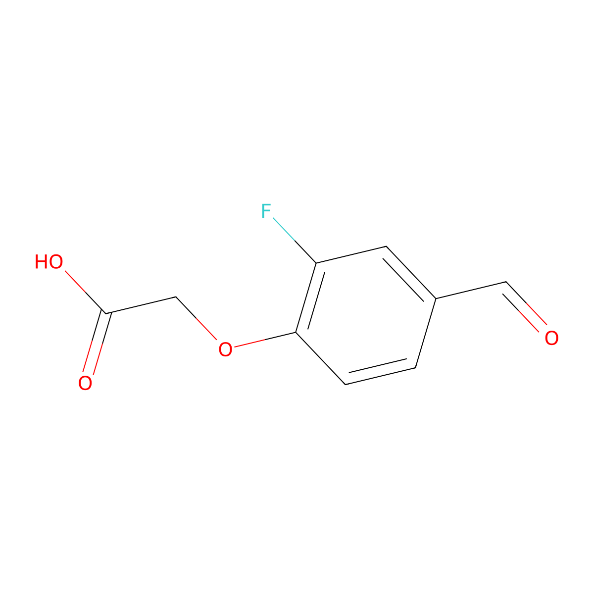 2-(2-Fluoro-4-formylphenoxy)acetic acid molecular structure, CAS 1393674-24-2