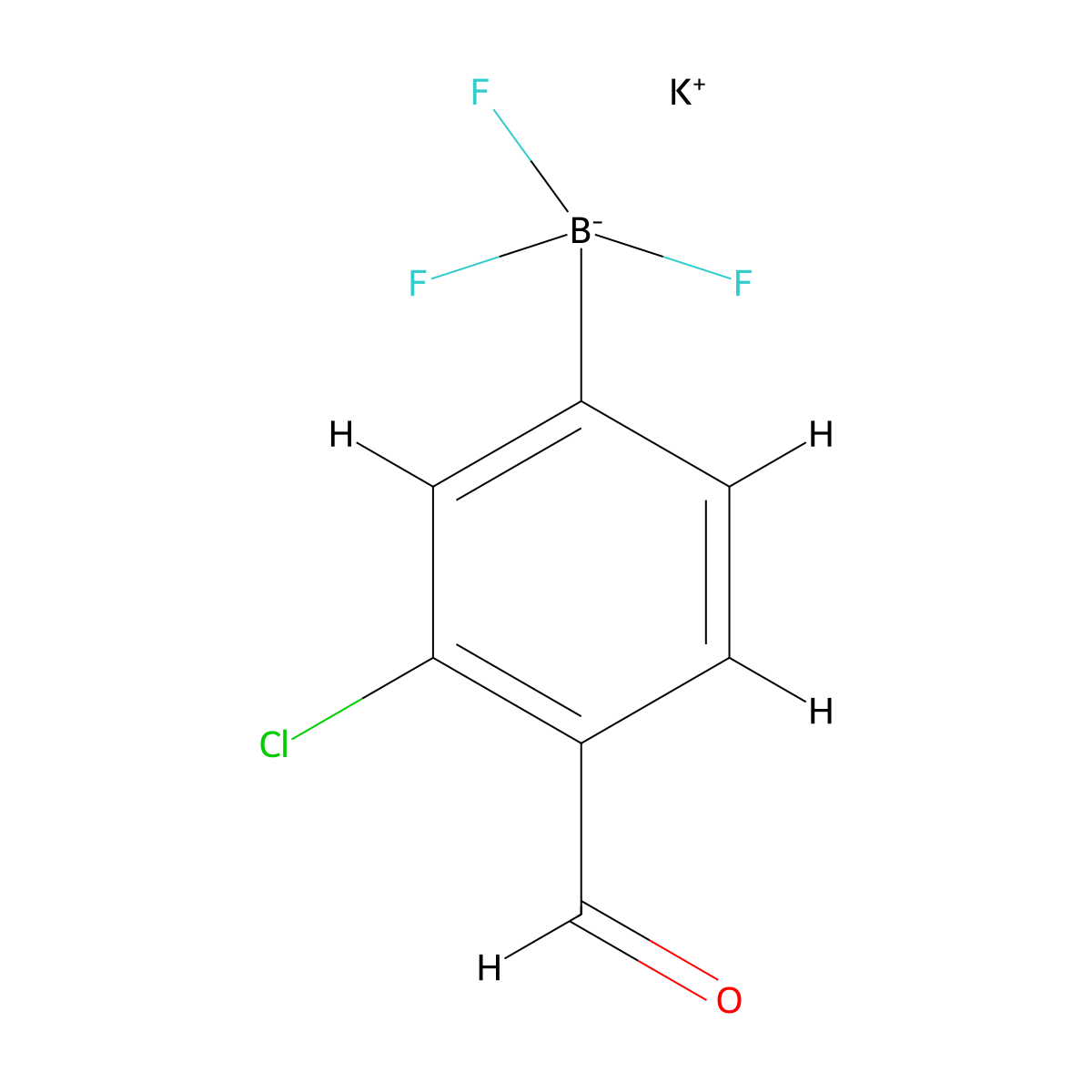 Potassium (3-chloro-4-formylphenyl)trifluoroboranuide molecular structure, CAS 1393683-63-0